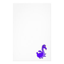Dragón mimoso lindo púrpura papelería personalizada