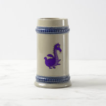 Dragón mimoso lindo púrpura tazas de café
