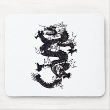 Dragón negro alfombrilla de raton