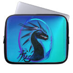 Dragón negro de cuernos y bolsos electrónicos del  mangas computadora