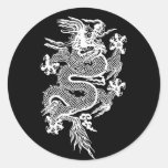 dragón pegatina redonda