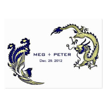 Dragón-Phoenix moderna RSVP que se casa chino Tarjetas De Negocios