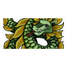 Dragón plateado tarjetas fotograficas 
