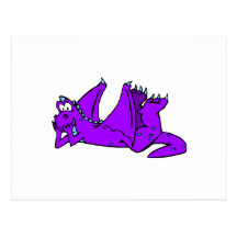 Dragón púrpura lindo tarjeta postal