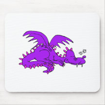 Dragón púrpura Sleeping.png Alfombrillas De Ratón
