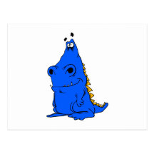 Dragón rechoncho azul postal