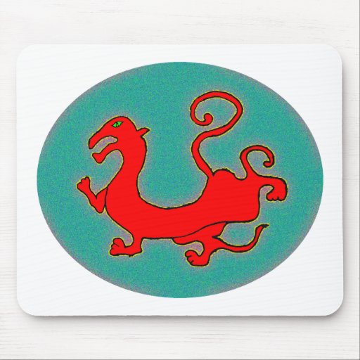 dragon_red_oval2 alfombrillas de ratones