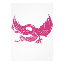 Dragón retro invitacion personalizada