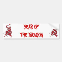 Dragón rojo - año del dragón pegatina de parachoque