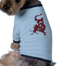 Dragón rojo - año del dragón ropa de perros
