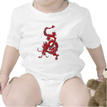 Dragón rojo - año del dragón trajes de bebé