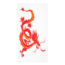 Dragón rojo/Año Nuevo chino Tarjetas Fotograficas