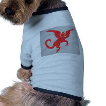 Dragón rojo camisas de mascota