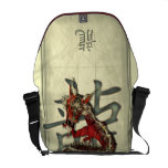Dragón rojo chino bolsa messenger