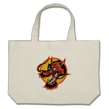 Dragón rojo chino bolsas de mano