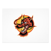 Dragón rojo chino invitacion personalizada
