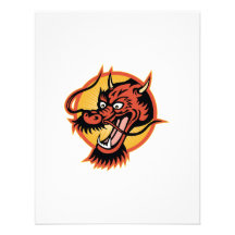 Dragón rojo chino invitacion personalizada