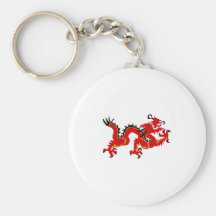 Dragón rojo del estilo chino llaveros personalizados