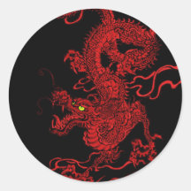 Dragón rojo etiquetas  