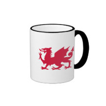 Dragón rojo Galés Tazas