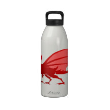 dragón rojo hablas dragon botella de agua reutilizable
