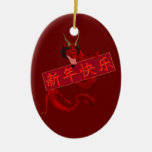 Dragón rojo ornamento para reyes magos