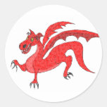 Dragón rojo pegatinas redondas
