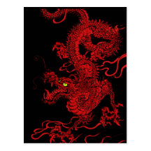 Dragón rojo postales