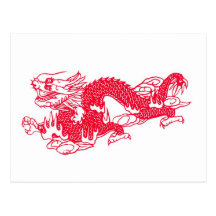 DRAGÓN ROJO TARJETA POSTAL