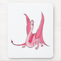 Dragón rosado bonito de la fantasía tapetes de raton