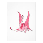 Dragón rosado bonito de la fantasía invitación personalizada