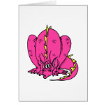 Dragón tímido rosado tarjeton