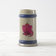 Dragón tímido rosado tazas de café