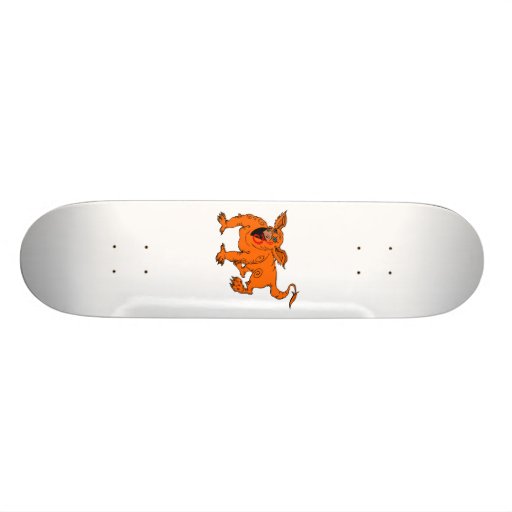 Dragón tonto de arrastre del naranja monopatín personalizado