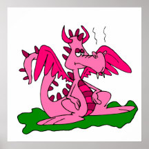 Dragón torpe lindo poster