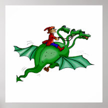 Dragón Tres-Dirigido con el jinete Poster