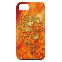 Dragón tribal del oro y caso ardiente del iPhone d iPhone 5 Cobertura