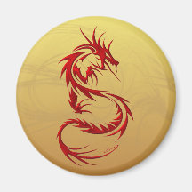 Dragón tribal imán de nevera