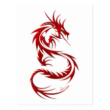 Dragón tribal tarjeta postal