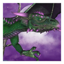 Dragón verde invitaciones personales 