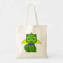 Dragón verde y amarillo de Chibi Bolsa De Mano