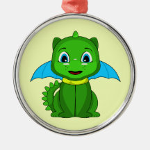 Dragón verde y azul de Chibi Adorno De Navidad
