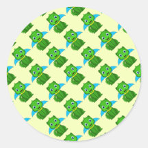 Dragón verde y azul de Chibi Etiqueta