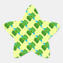 Dragón verde y azul de Chibi Calcomanías Forma De Estrellas Personalizadas