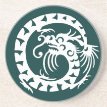 DRAGÓN, verde y blanco de la SERPIENTE Posavasos Manualidades