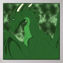 Dragón verde y verde fresco impresiones