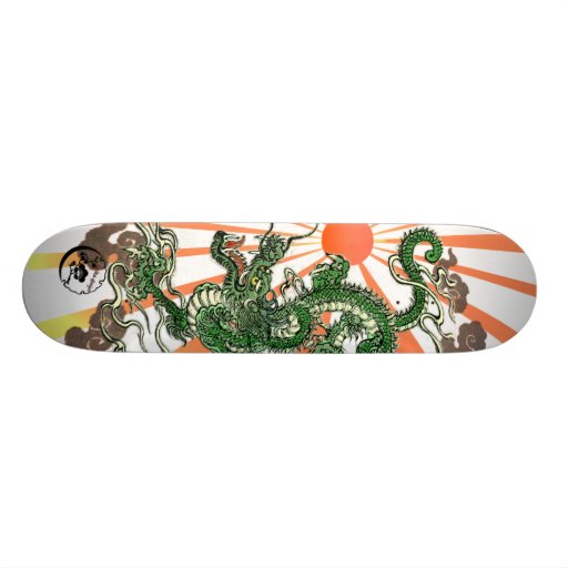 Dragón y sol naciente patines personalizados