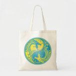 Dragones, amarillo y azul de Yin Yang Bolsas De Mano