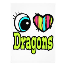 Dragones brillantes del amor del corazón I del ojo Invitacion Personalizada