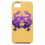 Dragones CHINOS de la púrpura del AÑO NUEVO iPhone 5 Case-Mate Cárcasa